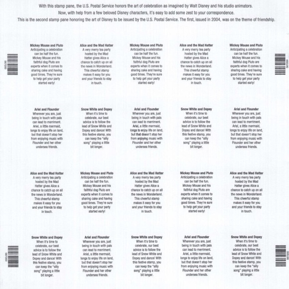 2005 The Art of DISNEY CELEBRATION Mint Sheet 20/ 37¢ Mickey Mouse #205722939073 - Picture 2 of 3